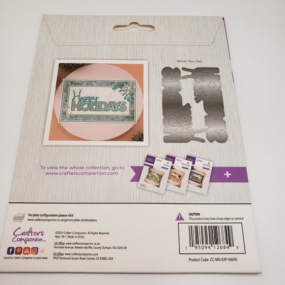 Crafters Campanion Happy Holliday  Metal Dies - Picture 2 of 4